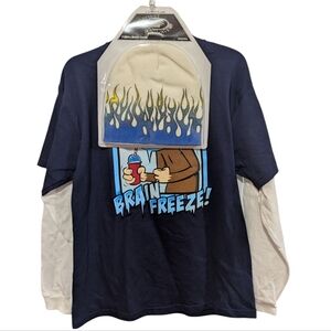 First Wave Brain Freeze Graphic Long Sleeve Shirt with Beanie Size 10/12